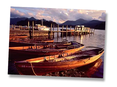 The Derwentwater Boat Landings, The Lake District - Click to view or buy this customisable greeting card