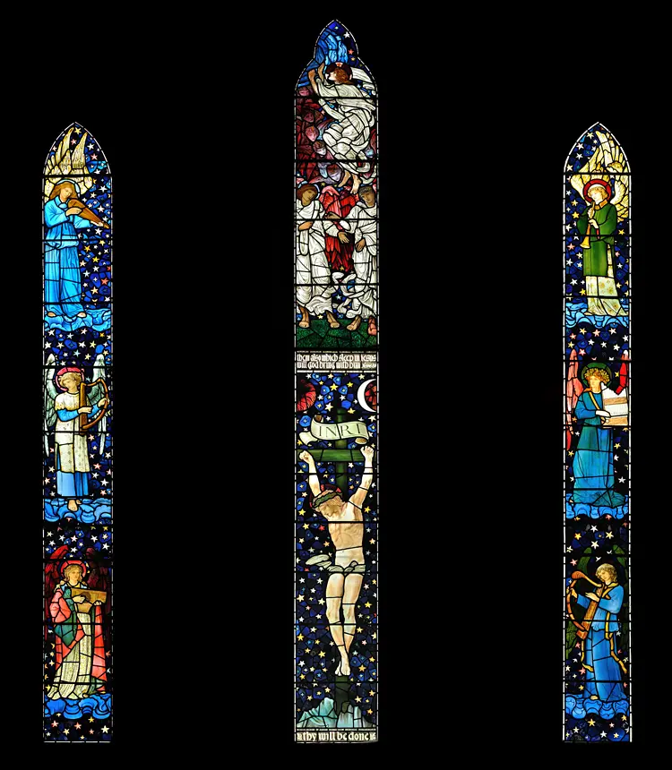 East Window, St James' Church, Staveley, manufactured by William Morris, a high resolution image