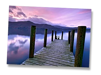 Derwentwater Jetty and Cat Bells, The Lake District - Click to view or buy this customisable greeting card